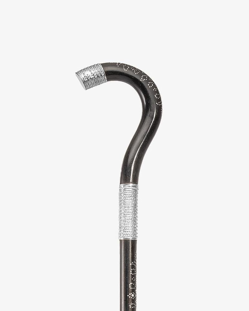 عصا عكاز عتم عماني (منقوش بفضة)