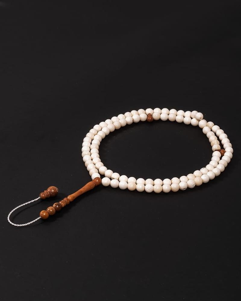 Camel bone rosary and kuk ROS8389WH