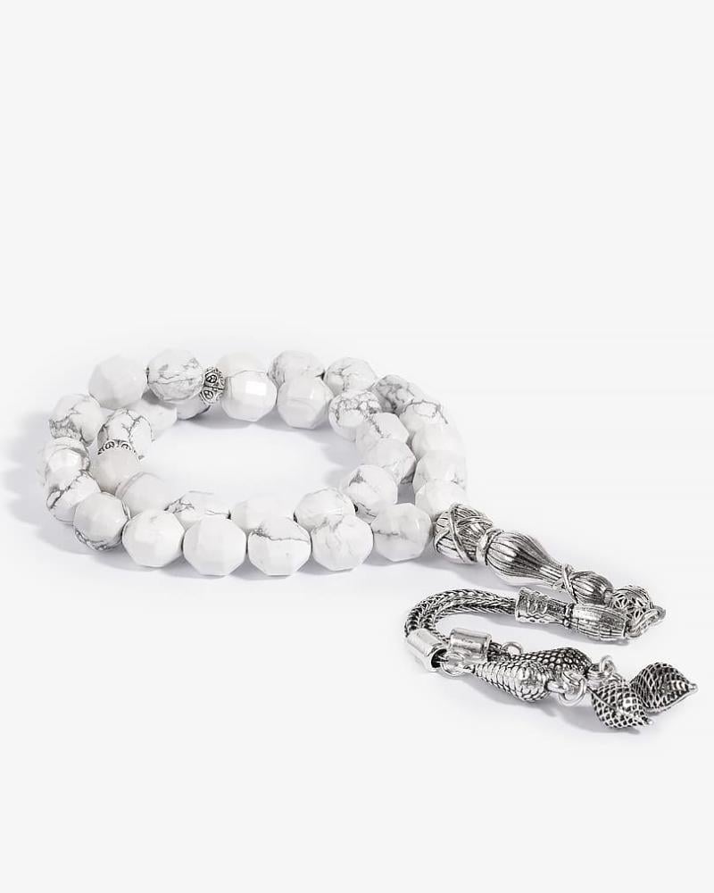 Howlite White Stone Rosary ROS8126WH
