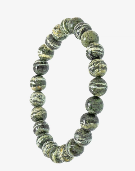 Natural green zebra stone bracelet BRA148GN