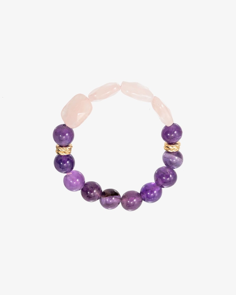 Women's Amethyst and Rose Quartz Bracelet WBRA142PR