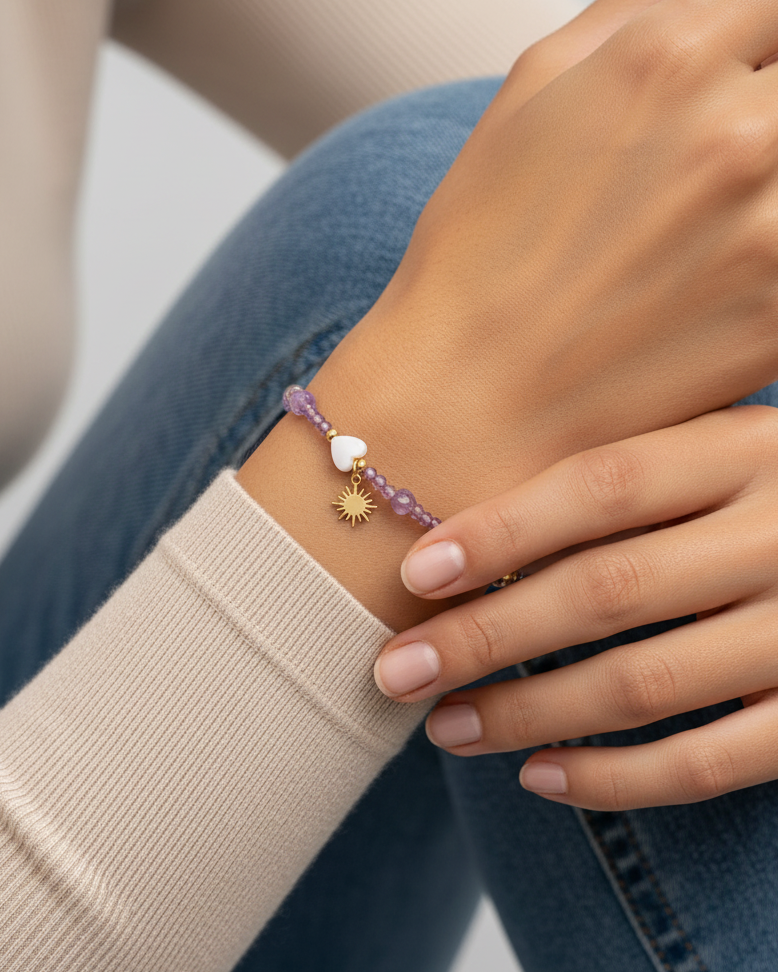 Natural Stone Bracelet with Unique Design WBRA171PR