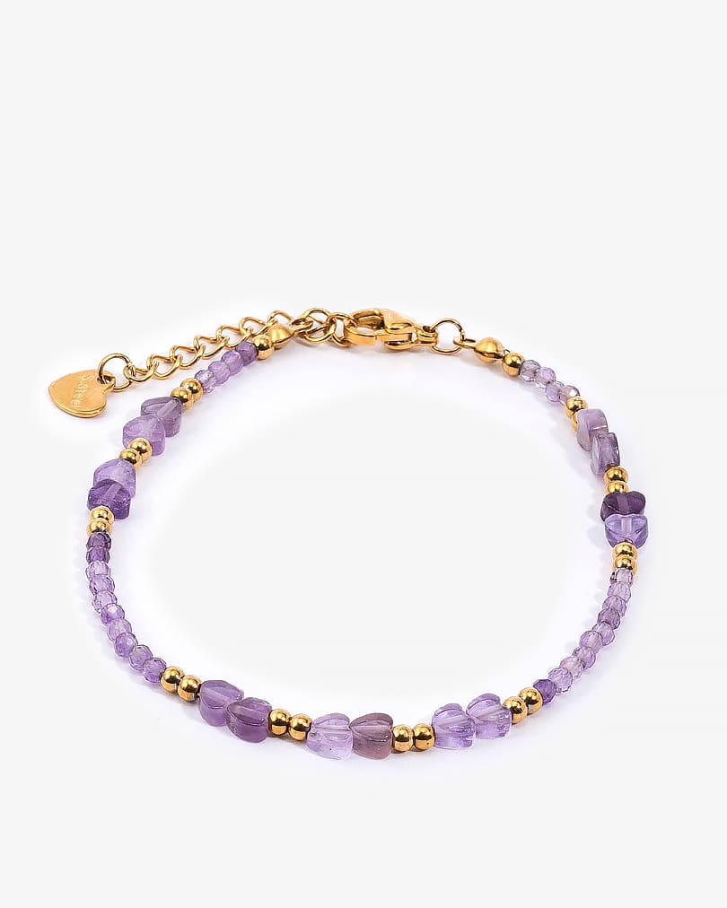 Elegant Purple Beaded Bracelet WBRA176PR