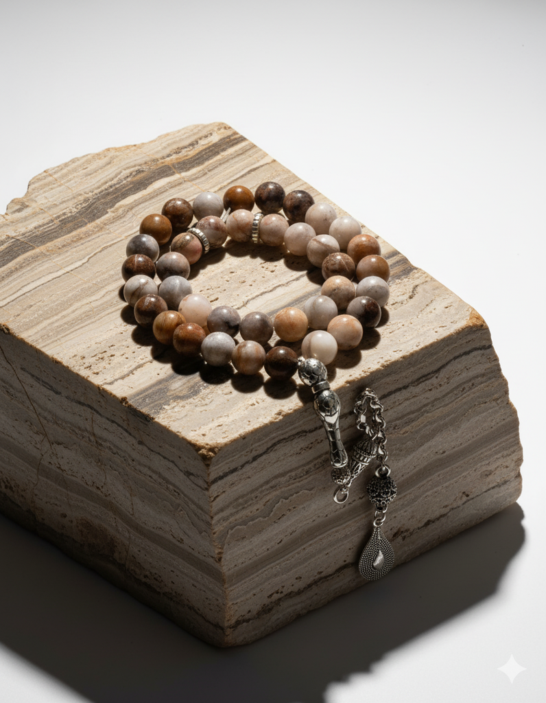 Bamboo Agate Rosary ROS8158MC