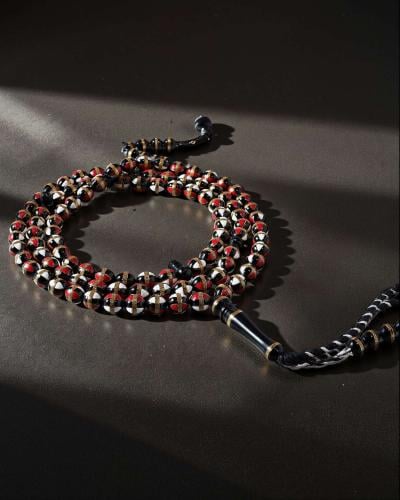 Natural ivory and coral-like rosary ROS5437MC