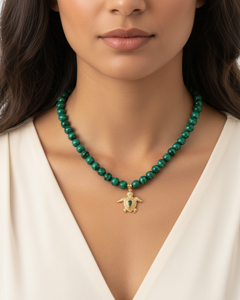 First-class malachite stone WNEC301GN