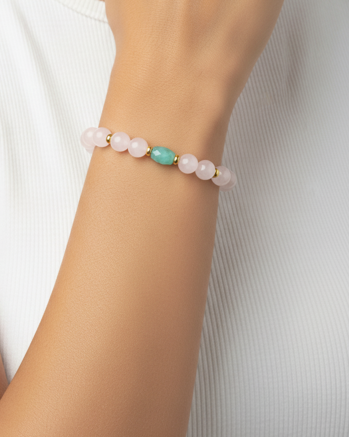 Rose Quartz and Apatite Bracelet WBRA199MC