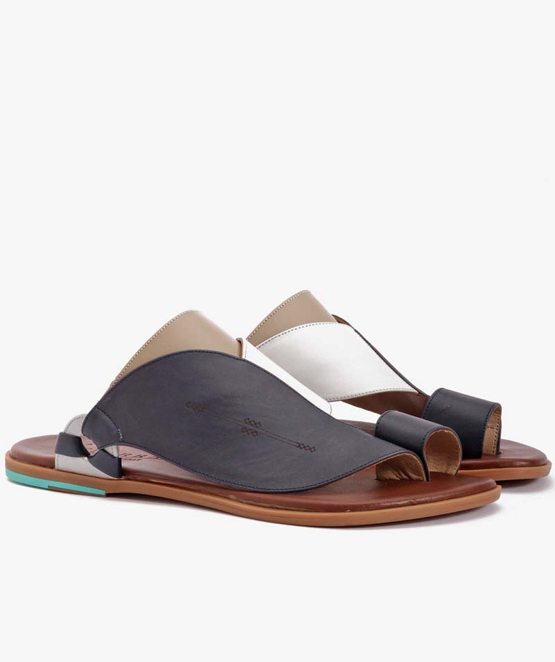 BO-4015 Shargy Leather Sandal navy