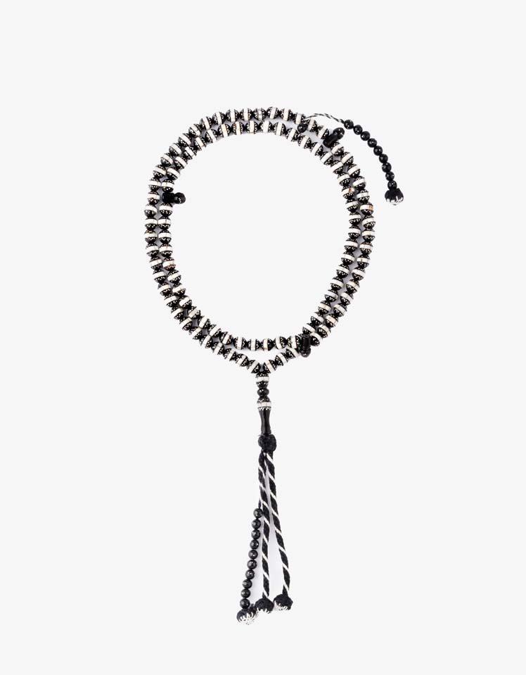 Yussor rosary silver and ivory 29611ROSBK