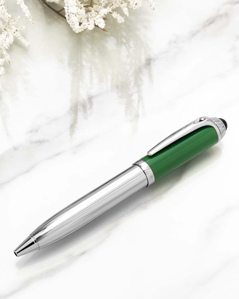 Men pen green & silver PEN590GN