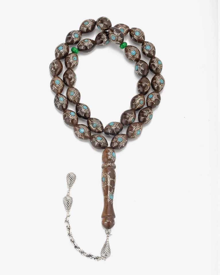 Cook wood rosary silver ROS451BN