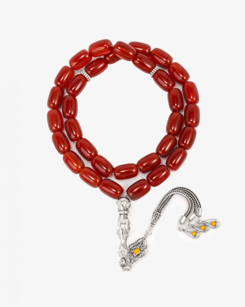 سبحة فضة عقيق يمني