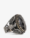 Agate black silver men ring RING014BK