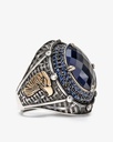 Agate blue silver men ring RING025BL