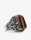 Tiger Eye Stone Silver Men Ring RING028BN