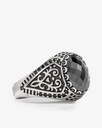 Agate black silver men ring RING038BK
