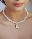 Women's necklace, jade stone WNEC135WH