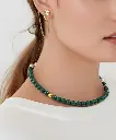 Women's malachite stone necklace WNEC203GN
