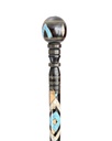 Ebanus wood cane with turquoise and pearl CAN996